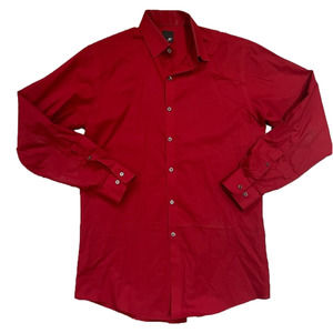 JF J.Ferrar Red Mens button up Dress Shirt 15-15 1/2